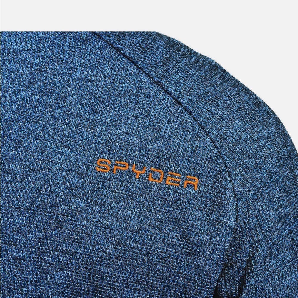 Spyder men's outbound core half zip fleece lined pullover sweater medium blue - Picture 5 of 15